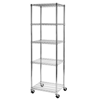 Seville Classics 5-Tier NSF Commercial Grade Steel Wire Shelving - 24" L x 18" W x 72" H -Material: Metal