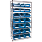 Kleton - Étagères Robustes En Treillis Métallique Avec Bacs De Rangement, Tiers 8, 36po La X 74po H X 18po P-Profondeur 18po