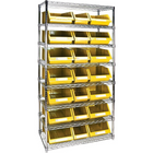 Kleton - Étagères Robustes En Treillis Métallique Avec Bacs De Rangement, Tiers 8, 36po La X 74po H X 18po P-Profondeur 18po