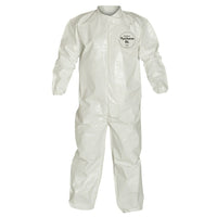 Dupont Personal Protection Coverall Tychem Sl Collar, Zip, Elastic Wht 4X, 3 Pack (SL125B-4XL)-Colour: White/White
