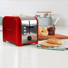 Kenmore - Grille-pain 2 tranches - Acier inoxydable rouge et argent-Fonctions de decongelation et de bagel integrees