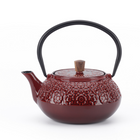 Minimal - Théière en fonte émaillée Minimal - Sakura Rouge - 0,6 L-Théière en fonte polie à la main pour une finition lisse