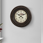 Monarch Specialties - Horloge - 20 po Rond - Horloge Murale - Brun Antique - Transitionnel-Durable et épais, le cadre en plastique accentué avec une surface en verre protectrice crée un look intemporel et transitionnel