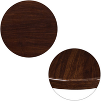 Flash Furniture – Dessus de table rond de 24 po en résine, noyer (TP-WAL-24RD-GG)-Ensemble de 2 dessus de table de restaurant