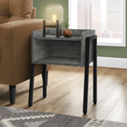 Monarch Specialties - 3584 Table D'Appoint - 23 po H/Fausse Pierre Grise/Metal Noir-Dimensions du produit: 23,25 po H x 18,5 po L x 11,75 po P