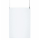 Eddie's Barrière de protection des caissiers 23,5" x 31,5" - Panneau de suspension en acrylique transparent (Kit d'écran)-Chaque kit contient : 1 panneau acrylique transparent & 2 câbles suspendus en boucle réglables de 46 po