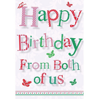 Rosedale – Cartes de souhaits et enveloppes, Happy Birthday From Both Of Us, 5 1/2 x 8 po, 12/paquet (15646)-Imprimé sur du papier cartonné non couché de haute qualité