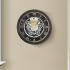 Monarch Specialties - Horloge - 20 po Rond - Mécanisme D'Engrenage - Horloge Murale - Brun - Transitionnel-Fabriqué avec des matériaux de haute qualité, notamment un cadre en plastique durable, une surface en verre pour le protéger de la poussière et un mouvement à quartz pour un chronométrage précis
