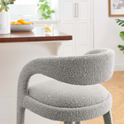 Modway - Pinnacle Boucle Tapis Tabouret de comptoir - Taupe Silver - Ensemble de 2-Rembourrage en mousse dense