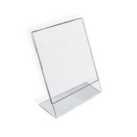 Azar Displays 11" x 8.5" Vertical Slanted L-Shape Acrylic Sign Holder, 10 Pack (112714)-Perfect for marketing/advertising materials