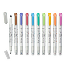 Zebra - Surligneur à double pointe - point et puce, Pointe fine - Couleurs assorties - Paquet de 10-Ajustez la taille du point avec une pression de 2 mm à 5 mm