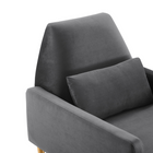 Modway - Liliana Performance Velvet Fauteuil - Charbon de bois-Capacité de poids de la chaise : 331 lb