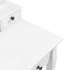 HOMCOM - Coiffeuse avec tabouret - 31,5 po L x 15,7 po l x 55,1 po H - blanc-Un tabouret avec coussin rembourré pour plus de confort 