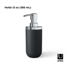 Umbra JUNIP - Pompe à savon liquide et gel hydroalcoolique 295ml, Chrome Noir-Dimensions : 3,75 po L x 2,75 po P x 7 po H