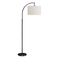 Monarch Specialties - Luminaire - 65 po H Lampadaire - Métal Noir - Abat-Jour Ivoire / Crème - Contemporain-Illuminez votre espace avec ce lampadaire arc contemporain et branché de 65 pouces de haut, avec une finition métallique noire élégante et un abat-jour sophistiqué en forme de tambour ivoire