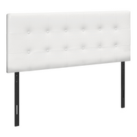 Monarch Specialties 6002F Full Size Headboard - White Leather-Look-Product dimensions: 47.5 inches H x 57 inches L x 3 inches D