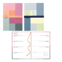 Letts - 2026 Agenda hebdomadaire/mensuel Gradient - 8-1/4 po x 5-5/6 po - Couleurs assorties - Multilingue-12 mois: janvier 2026 - décembre 2026