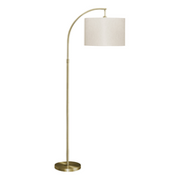 Monarch Specialties - Luminaire - 65 po H Lampadaire - Métal En Laiton - Abat-Jour Ivoire / Crème - Contemporain-Illuminez votre espace avec ce lampadaire arc contemporain et branché de 65 pouces de haut, avec une finition en métal laiton et un abat-jour sophistiqué en forme de tambour ivoire