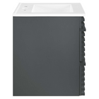 Modway - Render Support mural de 24" Vanette de salle de bain - Gris blanc-Tiroirs à extension complète