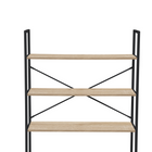 Simply 4-Tier Bookcase - Black-Metal frame with wood grain shelves