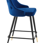 Modway - Adorn Performance Velvet Tabouret de comptoir - Marine-Jambes noires effilées