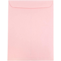 JAM Paper - Enveloppes à ouverture au sommet, rabat droit et fermeture gommée, 9 x 12 po, rose pâle, pqt/100-Rose pâle