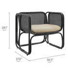 Modway - Ellis Rotin naturel Fauteuil d’accent - Noir-Coussin en mousse inclus