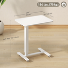 HOMCOM - Bureau debout pneumatique à hauteur réglable - 25,6 po L x 18,9 po l x 43,3 po H - blanc-Structure en acier et plateau en panneaux de particules garantissant solidité et stabilité