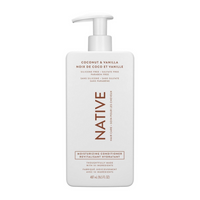 Native - Revitalisant hydratant pour cheveux - 487 ml - Noix de coco et vanille-Préparé avec soin avec 10 ingrédients ou moins