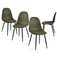 Homy Casa Upholstered Guest & Reception Chairs - Green Fabric - 4 Pack-Breathable brushed fabric: Keeps you cool and comfortable during long sitting sessions.
