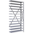 Metalware – Étagère sans boulons RK240, 13 tablettes, 36 x 12 x 76 po, gris clair-Système de tablettes ajustables offrant un espace de rangement solide, mais économique qui convient à vos besoins