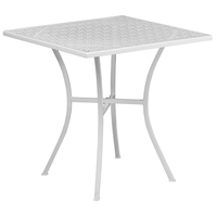 Table de jardin carrée de 28 po en acier blanc, intérieur/extérieur [CO-5-WH-GG]-Table de jardin
