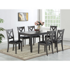 Brassex Gabriel 7-Piece Dining Set, Grey-Includes: Table + 6 chairs
