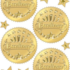 Trend Enterprises Excellence Award Seals Stickers - Gold - 6 Packs of 32-Theme/design: Certificate, praise/reward/award