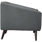 Modway - Slide Tissu rembourré Fauteuil - Gris-Pattes tachées de noyer foncé