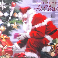 Rosedale - Cartes de souhaits Noël / Enveloppes - 5-1/2 po x 8 po - Père Noël apportant des cadeaux - Paquet de 12-Cartes de souhaits qualité boutique