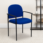 Flash Furniture Comfort Navy Fabric Stackable Steel Side Reception Chair with Arms-CA117 Fire Retardant Foam