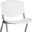 Flash Furniture HERCULES Series Plastic Stack Chair with Titanium Frame - White-Ergonomically Contoured Design