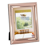 Elegance Photo Frame 5" x 7" Beveled with Beaded Border, Copper Finish Aluminum-This photo frame feature beaded border and cooper finish for placing on a coffee table or night table.