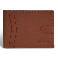 Champs - Portefeuille à aile centrale en cuir Onyx - Marron-Portefeuille à aile centrale en cuir dans une boîte cadeau