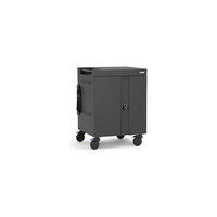 Bretford - Chariot cube Max 30 unités de bois - charbon-CUBE Cart Max prend en charge les ordinateurs portables de jeu et les stations de travail mobiles jusqu'à 18 pouces, les appareils de 240 W
