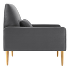 Modway - Liliana Performance Velvet Fauteuil - Charbon de bois-Rembourrage en mousse dense