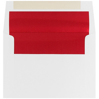 JAM Paper Enveloppes A8 à lâ€™intérieur en papier métallisé, blanc/rouge, 250/paquet-Enveloppe blanche à l’intérieur en papier métallisé rouge