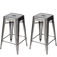 Plata Decor - Tolix 30"H Tabouret - Gris - paquet de 2-Tabouret de comptoir