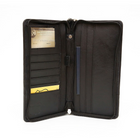 Ashlin® Portefeuille pour billets d'avion avec fermeture à glissière, noir-Portefeuille pour billets d'avion électroniques avec fermeture à glissière pour sécuriser vos documents et passeports