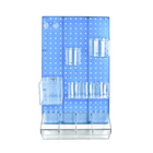 Azar - Kit d'organisation de mur de panneaux perfacés en 12 pièces avec un panneau et un assortiment accessoire - bleu-Vendu en multiples de: 1
