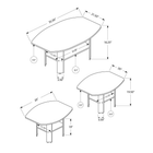 Monarch Specialties - 7928P Ens De Tables - 3Pcs/Noir/Dessus Gris-Dimensions du produit: 36 po L x 22 po P x 16 po H (table basse), 20 x 20 x 20 po (tables de bout)