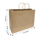 Reliabag - Sac En Papier À poignees Torsadees, Kraft, 16 po L X 6 po P X 12 po H, Paquet De 100-Poignees renforcees en ficelle torsadee
