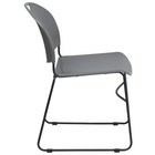 Flash Furniture - Chaise ultra-compacte empilable grise de la série HERCULES avec cadre enduit de poudre noire-Quantité de pile: 35