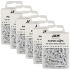 JAM Paper – Trombones standard, blanc, 6 paquets de 100, total de 600 (2183755g)-Blanc